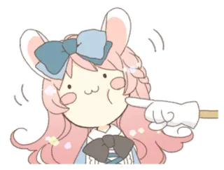 🐰 Anime, Carino, Coniglio, Kawaii, Cartone animato, Ragazza, Disegno telegram sticker