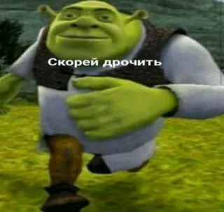 🍄 Shrek Скорей дрочить shrek, meme, russian telegram sticker