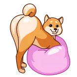 🍑 dog, shiba, inu, cute, animal, beanbag whatsapp sticker