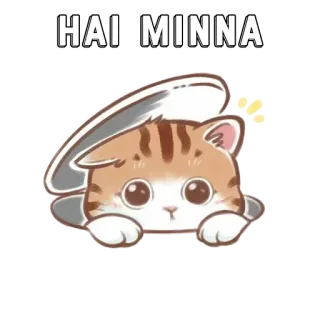 👋 HAI MINNA cat, cute, greeting, animal, kawaii, japanese telegram sticker