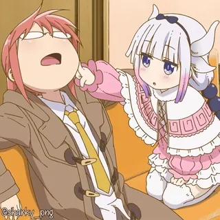 😴 Kanna Kamui and Kobayashi Miss Kobayashi's Dragon Maid telegram sticker