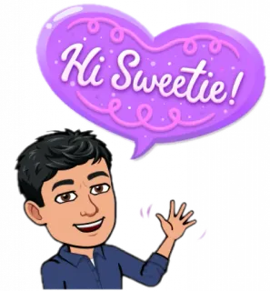 😁 Hi Sweetie! приветствие, милый, Bitmoji, дружелюбный telegram sticker