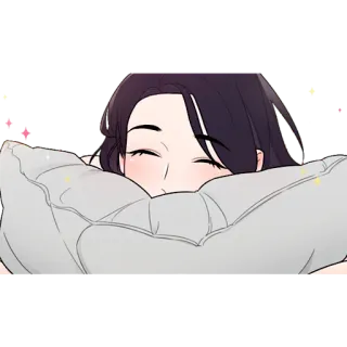 🛌 만화, 소녀, 베개, 자는, 귀여운 telegram sticker