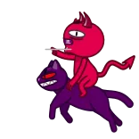 🏃 devil, demon, cartoon, monster, cat telegram sticker