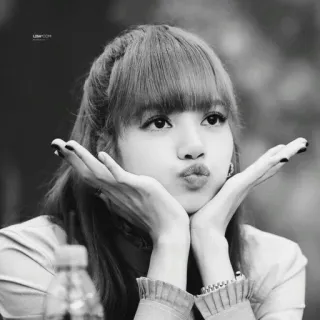 🖤 Lisa Lisa, Blackpink, K-pop, ca sĩ, người nổi tiếng, chân dung, đơn sắc telegram sticker