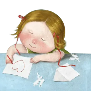 ❤️ рисунок, сердце, девушка, искусство, милый, иллюстрация, рукоделие whatsapp sticker