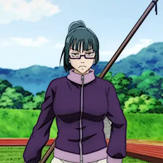 💫 Maki Zenin Jujutsu Kaisen anime, character, weapon, maki zenin, jujutsu kaisen, fighting telegram sticker