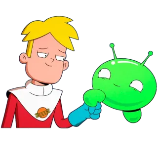 👨‍❤️‍💋‍👨 Gary Goodspeed Final Space Cartoon, animiert, Science Fiction, Weltraum, Figur, Final Space telegram sticker