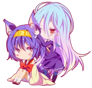 🤗 Shiro No Game No Life Anime, Chibi, Mignon, No Game No Life, Shiro, Fanart, Kawaii whatsapp sticker