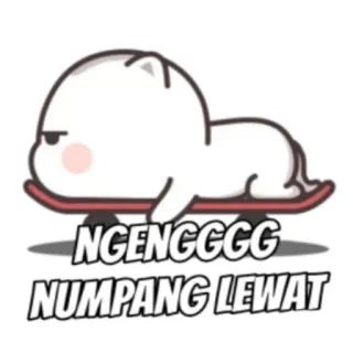 🍃 NGENGGGG
NUMPANG LEWAT cartoon, cat, meme, skateboard telegram sticker