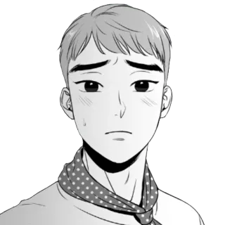 🥺 อนิเมะ, มังงะ, ขาวดำ, ตัวละคร, การ์ตูน telegram sticker