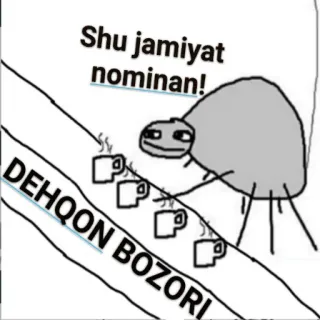 🌧 Shu jamiyat nominan!
DEHQOON BOZORI Meme, Ouzbékistan, Araignée, Texte, Illustration telegram sticker