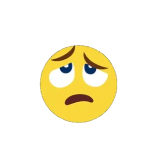 😩 Emoji, Triste, Infeliz, Cara, Amarillo, Expresión whatsapp sticker