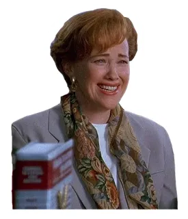 😆 Kate McCallister Home Alone personagem de filme, triste, mãe, sozinho em casa whatsapp sticker
