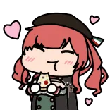 😋 anime, imut, hati, gadis, bahagia, kartun, stiker telegram sticker