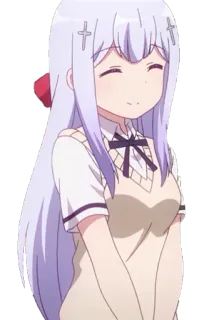🙂 Anime, Ragazza, Uniforme scolastica, Carina, Sorridendo telegram sticker