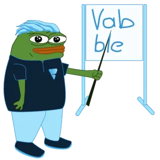 📝 Pepe the Frog Vab
ble Meme, Pepe, Frosch, Lehrer, Präsentation telegram sticker