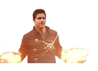 😐 fire, superpower, magic, energy, man telegram sticker