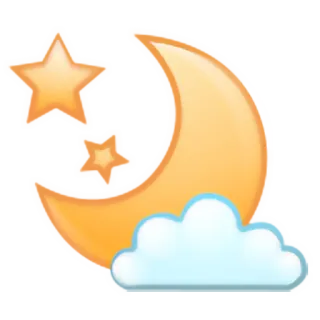 🌙 moon, star, night, cloud, celestial, sky, lunar telegram sticker