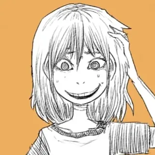 😅 character, drawing, sketch, woman, cartoon telegram sticker