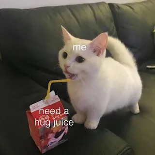 🧃 me
need a hug juice 고양이, 새끼 고양이, 쥬스팩, 포옹 주스, 밈, 웃긴, 동물 telegram sticker