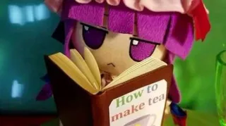📔 How to make tea чай, книга, чтение, плюш, кукла telegram sticker