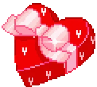 💝 corazón, píxel, amor, pixel art telegram sticker