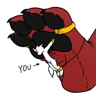 ⛓ мультфильм, клипарт, иллюстрация, животное, красный, белый telegram sticker