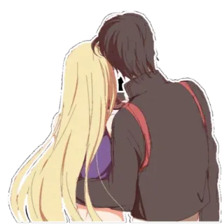 💕 Anime, Casal, Romance, Amor, Abraço, Afeição telegram sticker