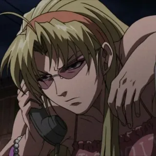 🤨 Revy Black Lagoon Anime, Frau, Blond, Waffe whatsapp sticker