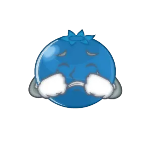 🙀 myrtille, triste, dessin animé, fruit, emoji, personnage whatsapp sticker