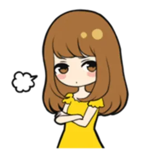 🙎 Desenho animado, Garota, Anime, Fofo, Bravo whatsapp sticker