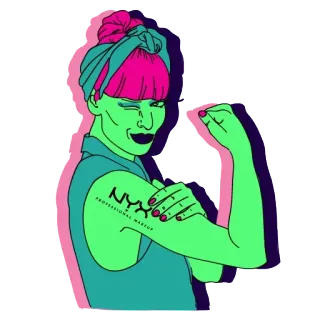 💪 NYX PROFESSIONAL MAKEUP maquillaje, cosméticos, belleza, profesional, NYX, mujer, tatuaje telegram sticker