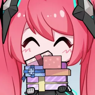 💖 アニメ, ちび, 可愛い, ギフト, 梱包, かわいい whatsapp sticker