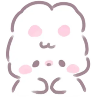 😐 süß, Cartoon, Tier, weiß, rosa, einfach, kawaii telegram sticker