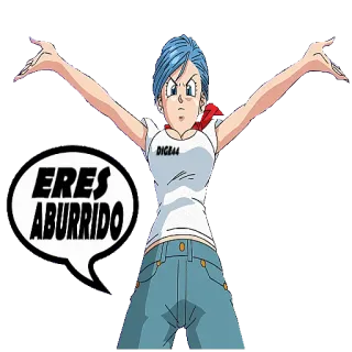 😓 Bulma Dragon Ball ERES ABURRIDO Anime, Bulma, Dragon Ball, Sticker, Dessin animé, Femme whatsapp sticker