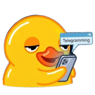😁 duck Telegramming duck, telegram, phone, smartphone, messaging, chatting, cute whatsapp sticker