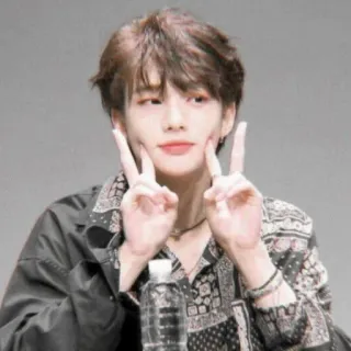 🎟 personne, signe de paix, asiatique, coréen, garçon telegram sticker