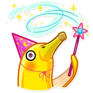✨ банан, волшебник, магия, мультфильм, фэнтези, фрукт telegram sticker