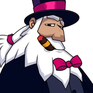 2️⃣ Cartoon, Figur, Mann, Zigarre, Zylinder, Bart telegram sticker