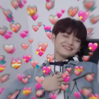 💗 coeurs, amour, souriant, mignon, kpop whatsapp sticker