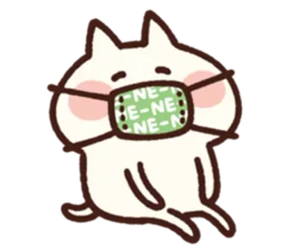 😢 NE-NE-NE-NE-NE mèo, mặt nạ, hoạt hình, dễ thương, kawaii telegram sticker