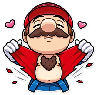 🥰 Mario mario, video game, desenho animado, humor telegram sticker