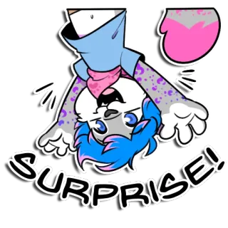 🎉 SURPRISE! Cartoon, Dier, Leuk, Schattig, Verrassing, Speels, Animatie whatsapp sticker