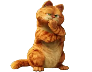 🤔 Garfield Garfield, cat, cartoon, orange, funny, pet, animal telegram sticker