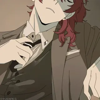 💠 @HAWKS Стиль аниме, Мужчина в костюме, Формальный, Иллюстрация telegram sticker