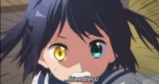 😩 ... friendless! animé, dessin animé, sans amis, triste, fille, émotionnel whatsapp sticker