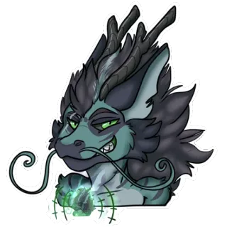 😈 dragon, furry, monstre, fantaisie, magie, créature whatsapp sticker