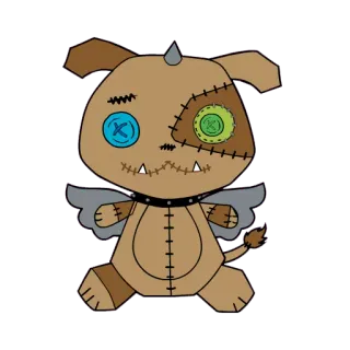 🐶 犬, ブードゥー, おもちゃ, ぬいぐるみ, モンスター telegram sticker