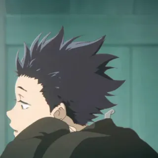 🖤 A Silent Voice Anime, Chłopak, Czarne włosy, Postać telegram sticker